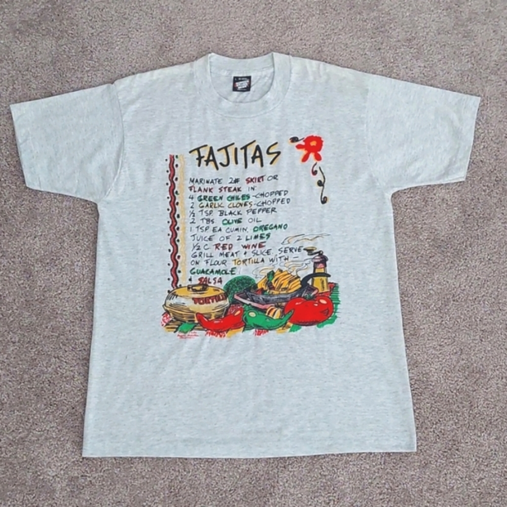 SCREEN STARS BEST Gray Fajitas Graphic T-Shirt NWOT